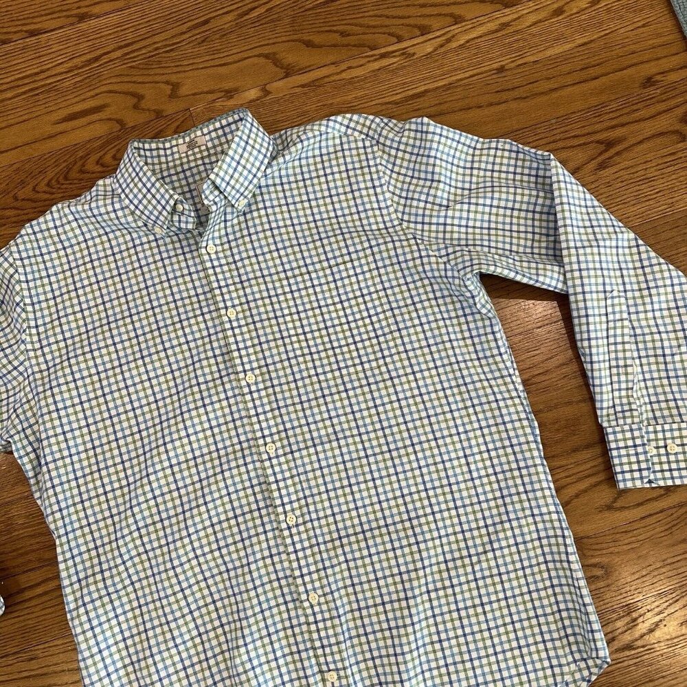 Peter Millar Mens Button Down Shirt Multicolor Plaid Long Sleeve Pocket Cotton L - Picture 3 of 16